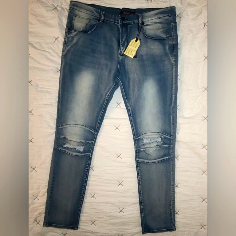TSC Men's Distressed Jeans sz 36 Vintage Blue 36x33 or 36x32